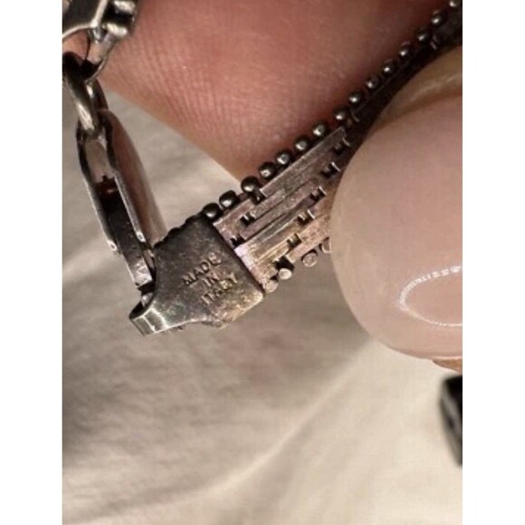 Vintage Sterling Bronze Woven Link Bracelet Made in Italy 1.4mm Unisex 14.10g - Picture 8 of 10